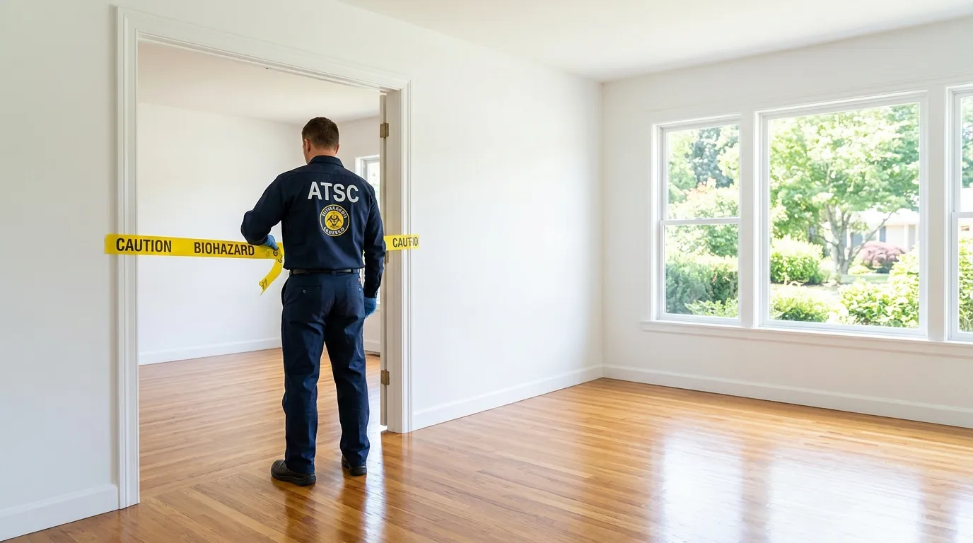 Certified biohazard cleanup crew performing Trauma Scene Cleanup in East Brunswick